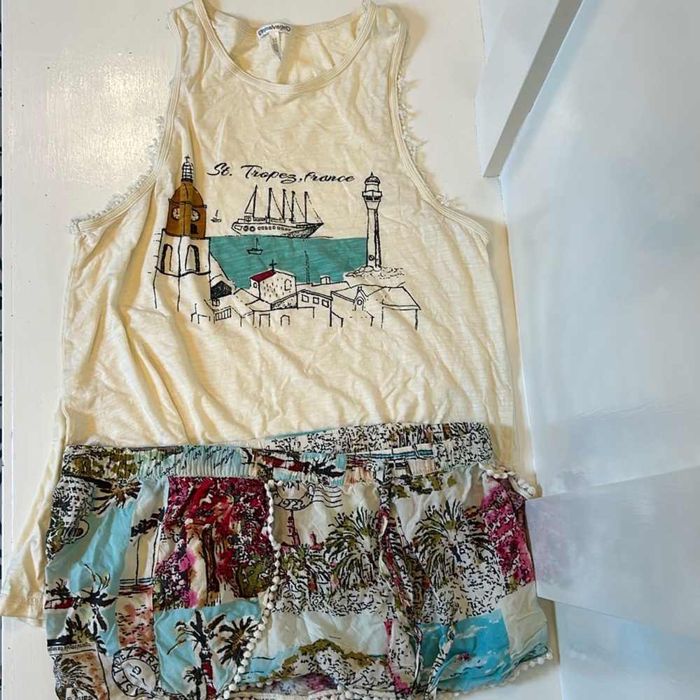 PJ Salvage St Tropez Pajama Set, Size Large